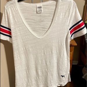 Pink Victoria Secret baseball tee small